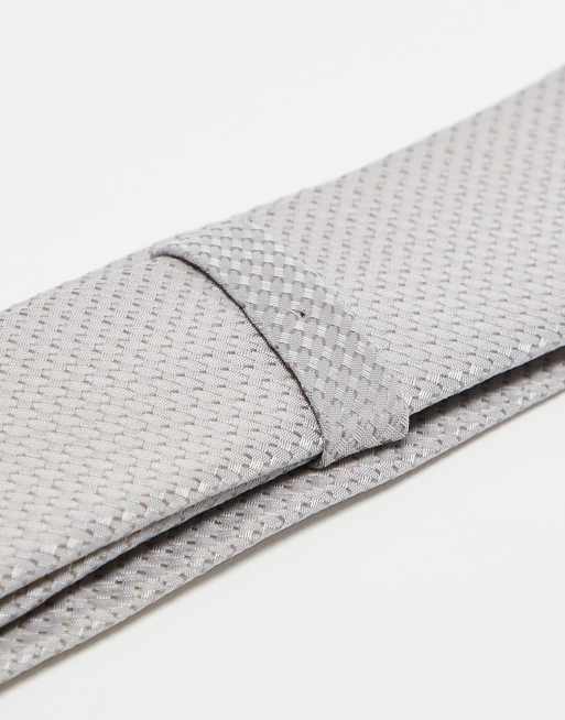 ASOS DESIGN – Grå strukturerad slips, 2 av 4