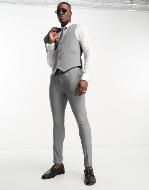 ASOS DESIGN - Grå super skinny-habitvest, 2 af 5