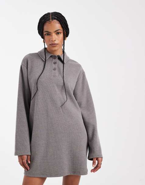 ASOS DESIGN - Grå superblød rugby-kjole - view 1