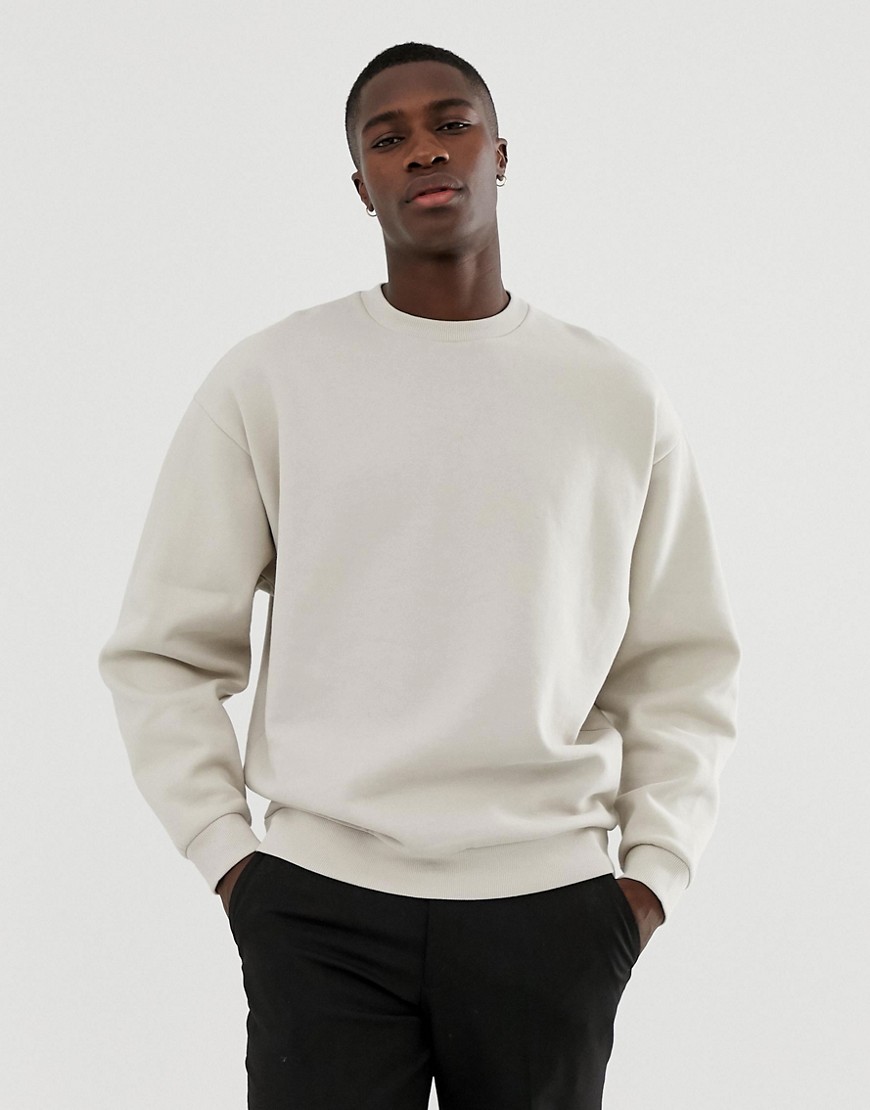 ASOS DESIGN – Grå sweatshirt i oversize-modell