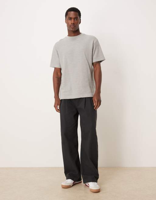 ASOS DESIGN - Grå T-shirt i kraftig boucle med afslappet pasform , 2 af 5