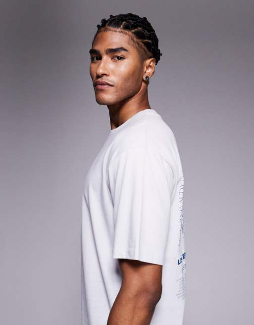 ASOS DESIGN – Grå t-shirt i oversize med musiktryck, 4 av 5