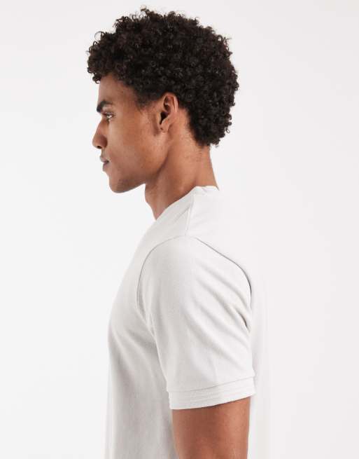 ASOS DESIGN - Grå T-shirt i piqué i regular fit med bånddetaljer, 4 af 5