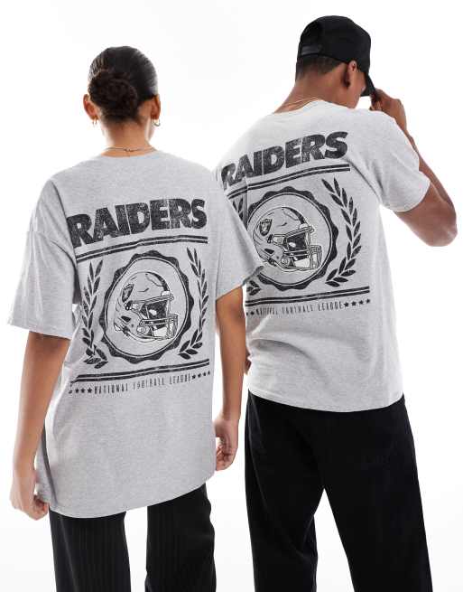 ASOS DESIGN – Grå t-shirt med licensierat "NFL Raiders"-tryck, 3 av 4