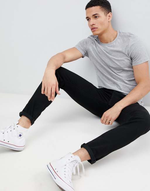 ASOS DESIGN Grå t-shirt med rund halsringning, 3 av 4