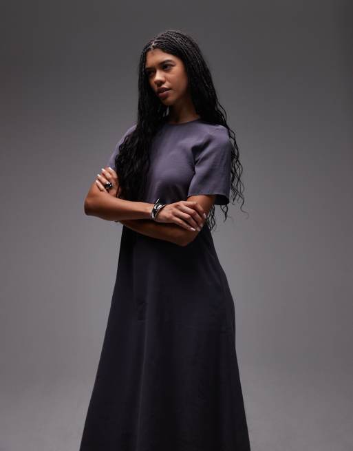 ASOS DESIGN – Grå t-shirtklänning i modal med trapetsdesign, 3 av 4