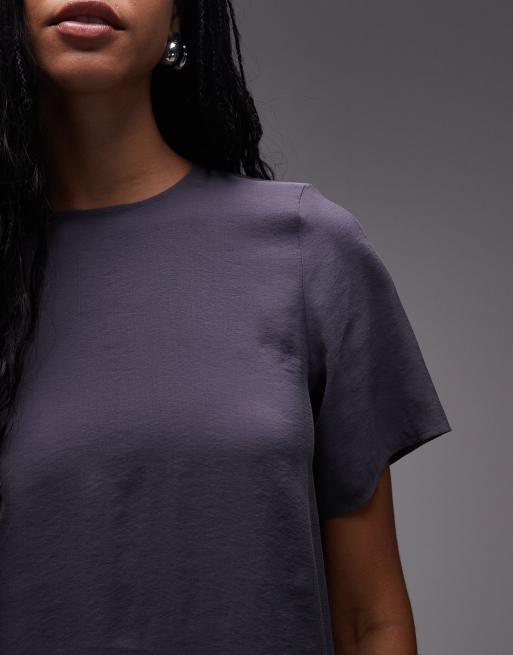 ASOS DESIGN – Grå t-shirtklänning i modal med trapetsdesign, 4 av 4