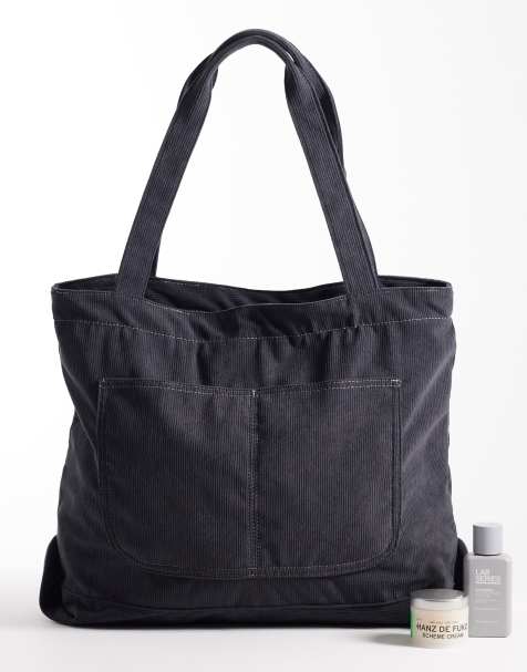 ASOS DESIGN - Grå totebag i fløjl - view 1