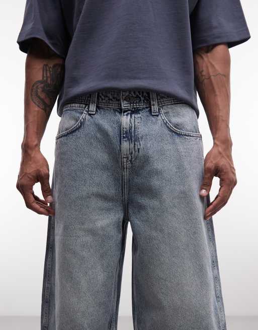 ASOS DESIGN – Grå, tvättade jeansshorts i lång modell, 4 av 5