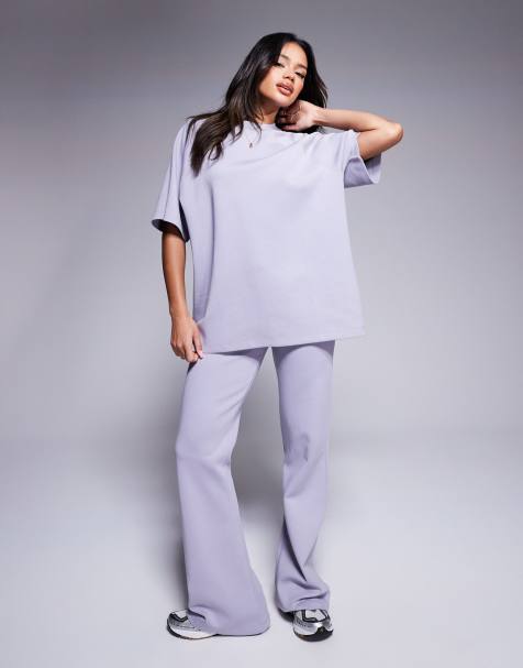 ASOS DESIGN – Grå, utsvängda mjukisbyxor, del av set - view 1