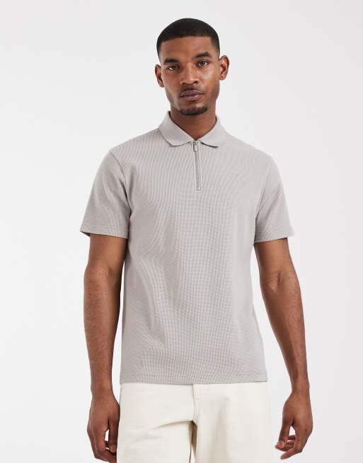 ASOS DESIGN – Grå, våfflad, kraftig pikétröja i regular fit, del av set, 2 av 5