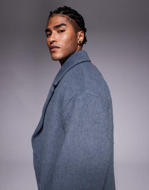 ASOS DESIGN – Grå ytterrock i yllelook, 4 av 5