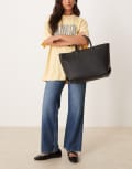 [ASOS DESIGN] ASOS DESIGN grab handle tote bag in black-Brown No Size BLACK
