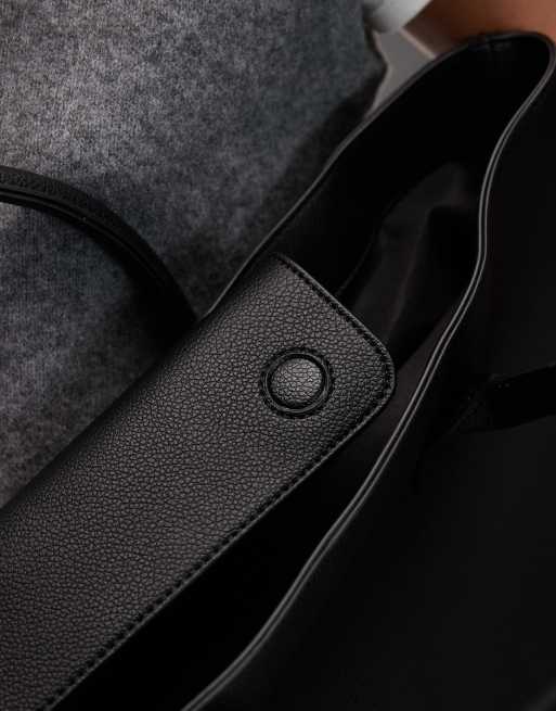 ASOS DESIGN grab handle tote bag in black