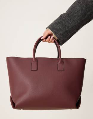 Asos Design Grab Handle Tote Bag In Red