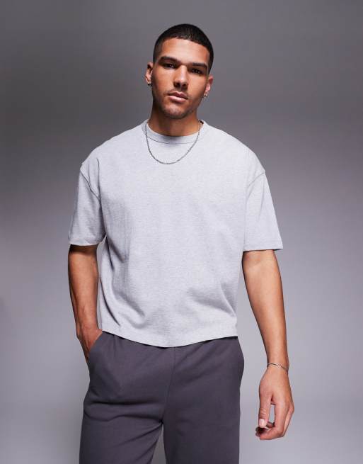 ASOS DESIGN – Gråbeige kraftig t-shirt i boxig oversize passform   , 2 av 4