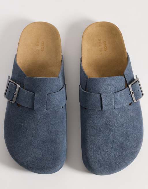 ASOS DESIGN – Gråblå mulesandaler i mocka med korksula, 2 av 4