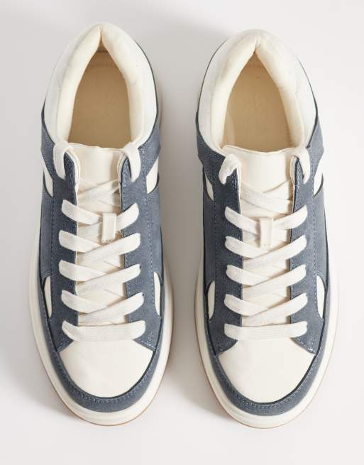 ASOS DESIGN - Gråblå sneakers med snørebånd og panelsyninger, 2 af 5