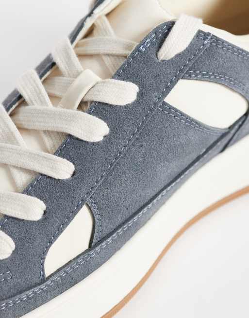 ASOS DESIGN - Gråblå sneakers med snørebånd og panelsyninger, 3 af 5