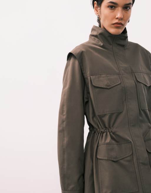 ASOS DESIGN - Gråbrun casual utility-jakke med fire lommer, 4 af 4