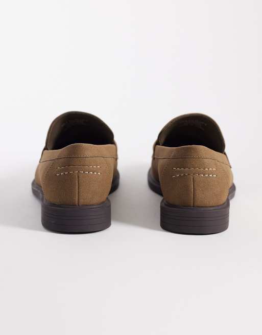 ASOS DESIGN - Gråbrune penny-loafers med guldfarvede bidseldetaljer, 3 af 4
