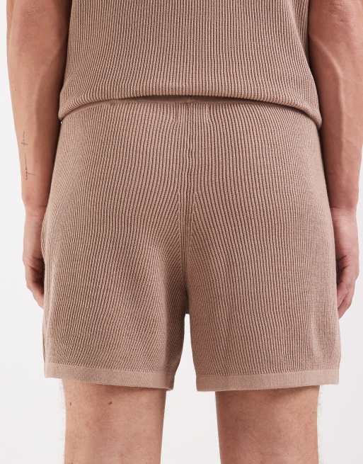 ASOS DESIGN - Gråbrune shorts i ribstrik - Del af sæt , 5 af 5