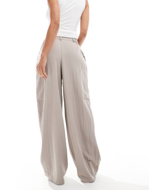 ASOS DESIGN - Gråbrune utility-bukser med tøndeformede ben, 4 af 5