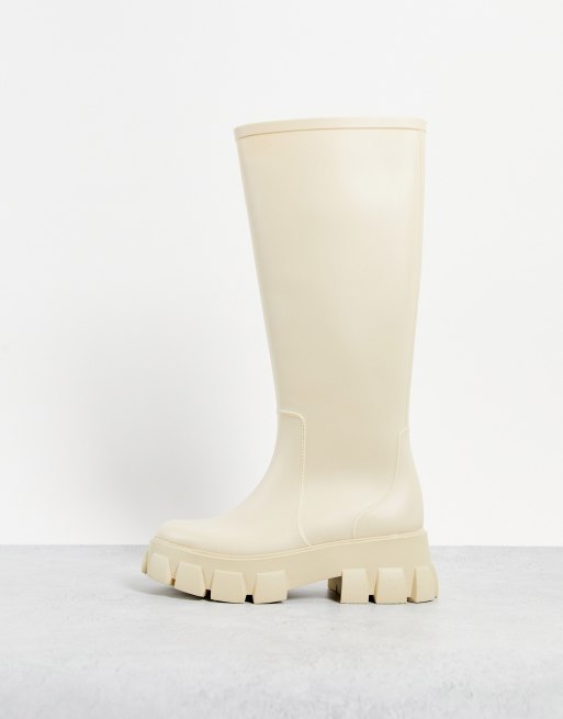 Rubber rain boots in white - Off White