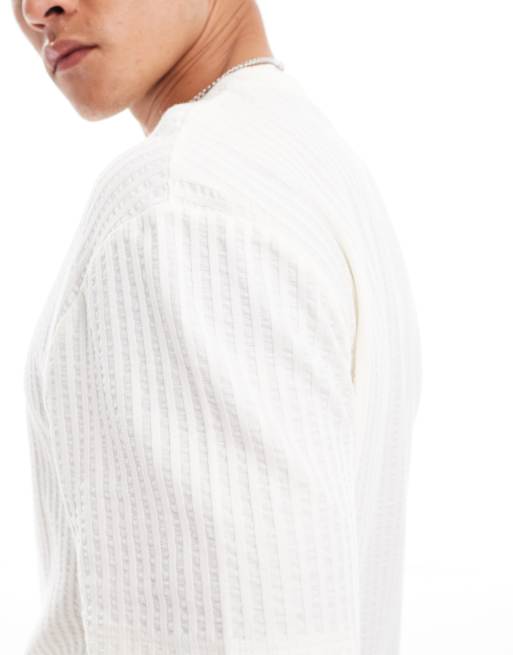 ASOS DESIGN – Gräddvit, avslappnad t-shirt i bäckebölja , 4 av 4
