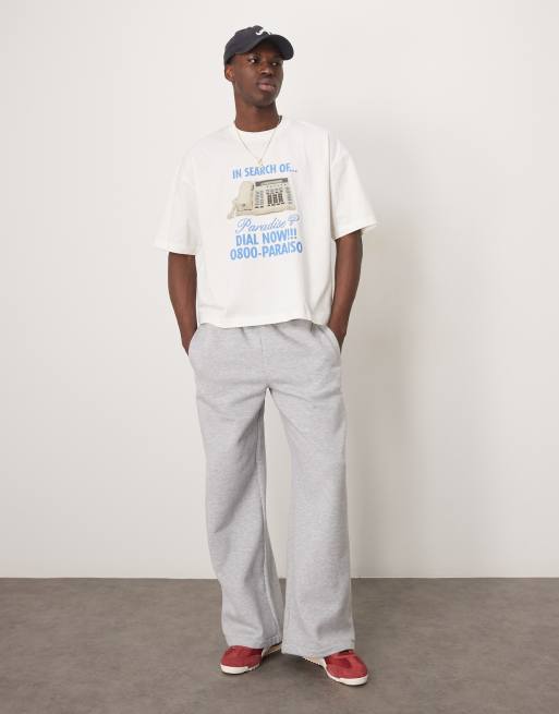 ASOS DESIGN – Gräddvit, boxig t-shirt i oversize med tecknat tryck, 4 av 4