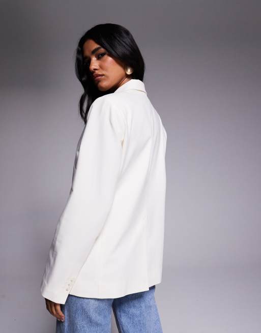 ASOS DESIGN – Gräddvit, dubbelknäppt kavaj, 3 av 4