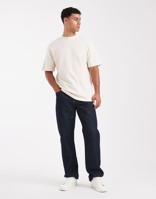 ASOS DESIGN – Gräddvit, enkel t-shirt med hög ringning och avslappnad passform , 2 av 5