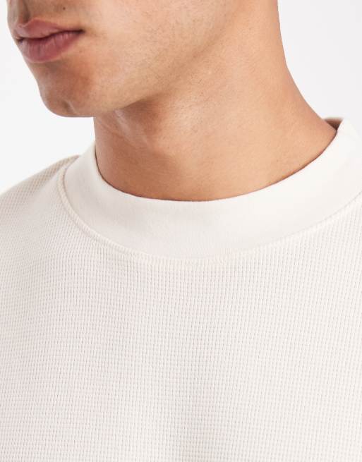 ASOS DESIGN – Gräddvit, enkel t-shirt med hög ringning och avslappnad passform , 5 av 5