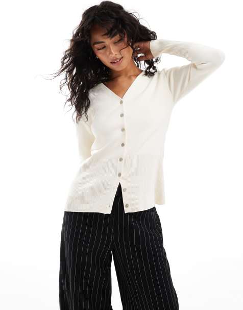 ASOS DESIGN – Gräddvit kofta med indragen midja - view 1