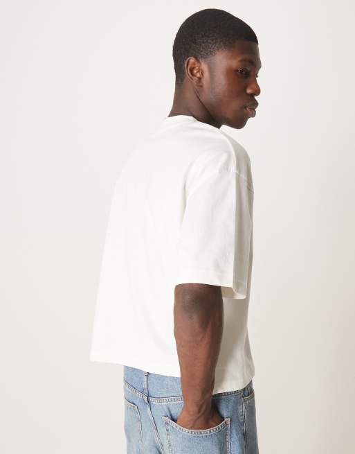 ASOS DESIGN – Gräddvit, kort t-shirt i oversize med tryck i cowboystil, 3 av 4