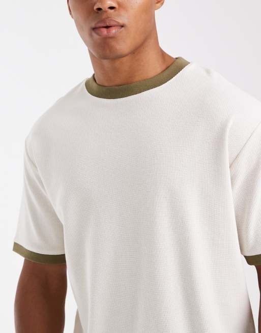ASOS DESIGN – Gräddvit, kraftig och avslappnad t-shirt med textur, 5 av 5