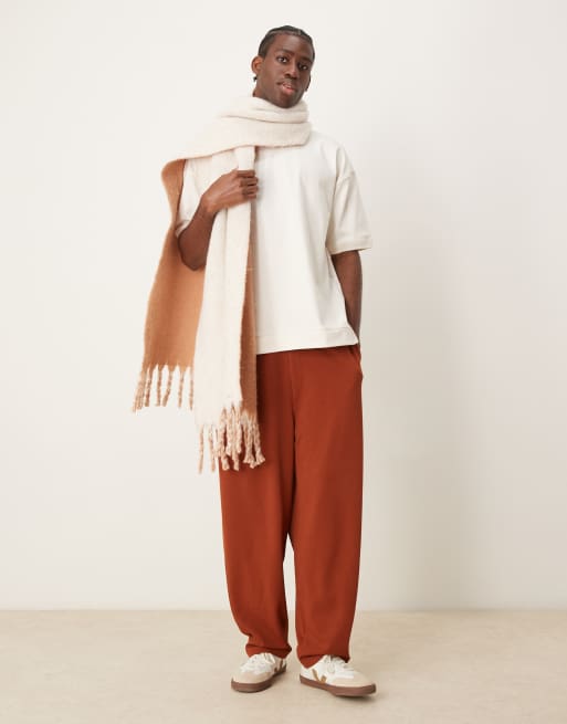 ASOS DESIGN – Gräddvit, kraftig t-shirt i oversize med ribbad rund halsringning, 4 av 4