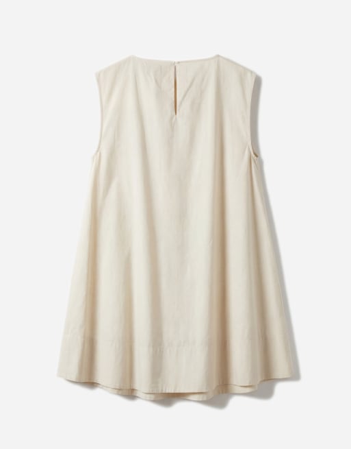 ASOS DESIGN – Gräddvit miniklänning med rak halsringning och stråveck, 6 av 11