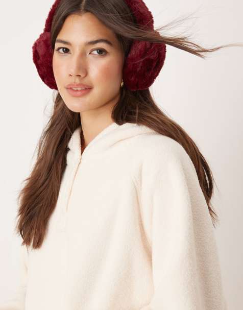 ASOS DESIGN – Gräddvit, mysig huvtröja i mikrofleece - view 1