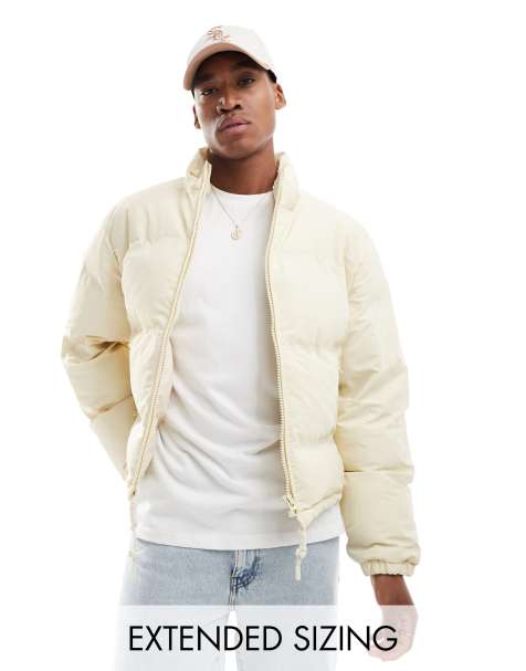 ASOS DESIGN – Gräddvit pufferjacka i kort design - view 1