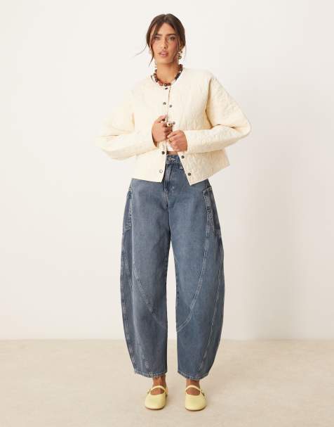 ASOS DESIGN – Gräddvit quiltad jacka i oversize med cocoon-ärmar - view 1