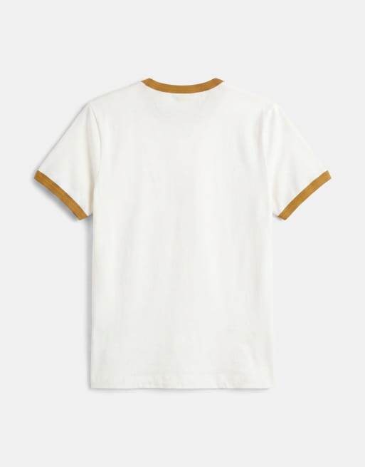 ASOS DESIGN – Gräddvit, smal t-shirt med kantrand och soltryck, 7 av 7
