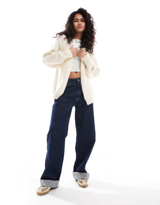 ASOS DESIGN – Gräddvit, stickad kofta, 3 av 4