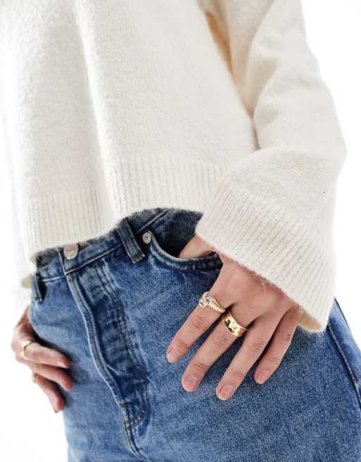 ASOS DESIGN – Gräddvit, stickad tröja med hög krage, 2 av 4