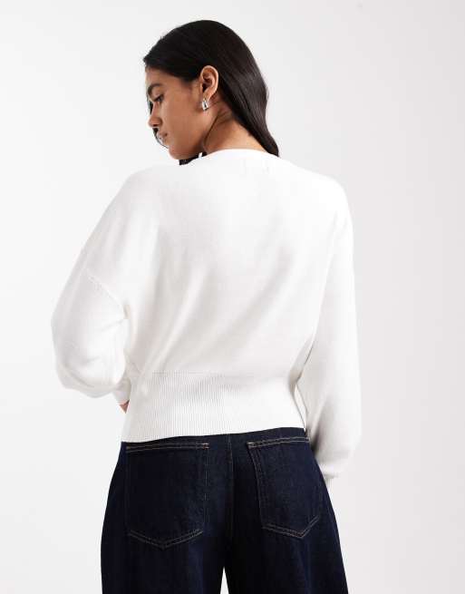 ASOS DESIGN – Gräddvit, stilren kofta med strukturerad midja, 2 av 4