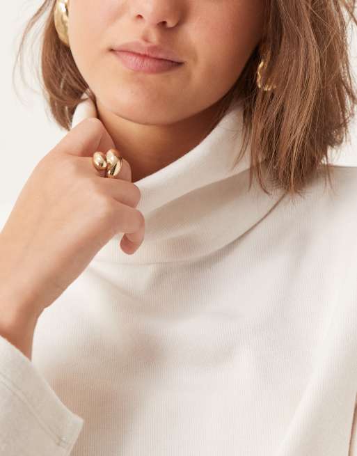 ASOS DESIGN – Gräddvit, supermjuk, dubbellagrad miniklänning i 2 i 1-modell, 3 av 4