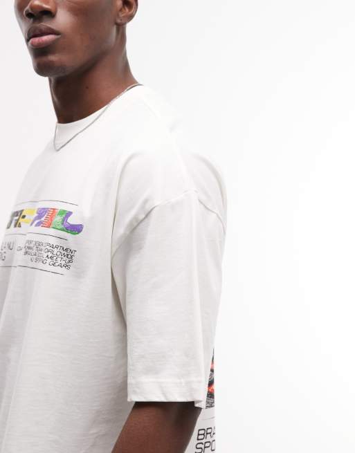 ASOS DESIGN – Gräddvit t-shirt i oversize med "Brazil"-tryck, 4 av 5