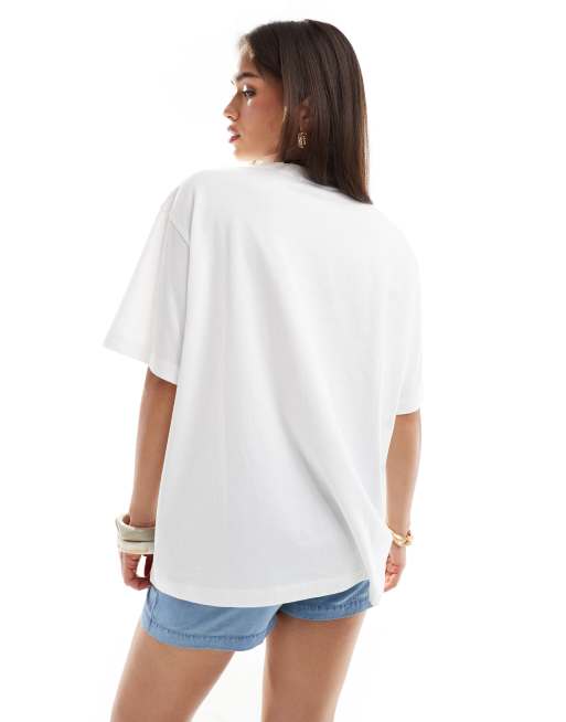 ASOS DESIGN – Gräddvit t-shirt i oversize med pastatryck, 3 av 4