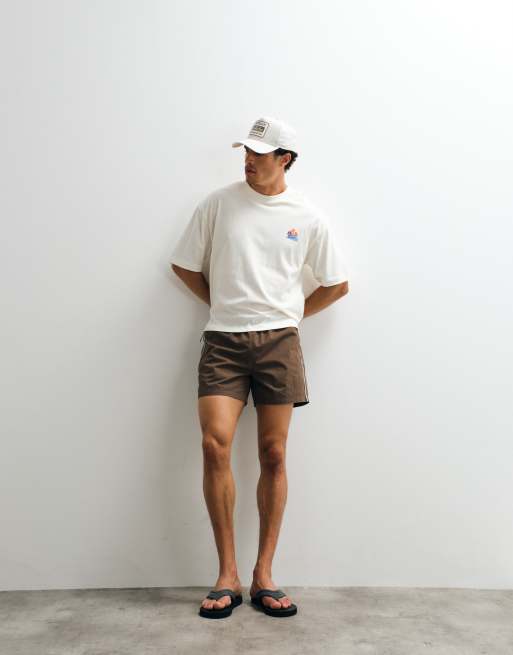 ASOS DESIGN – Gräddvit t-shirt i oversize med persikotryck och boxig passform, 3 av 7