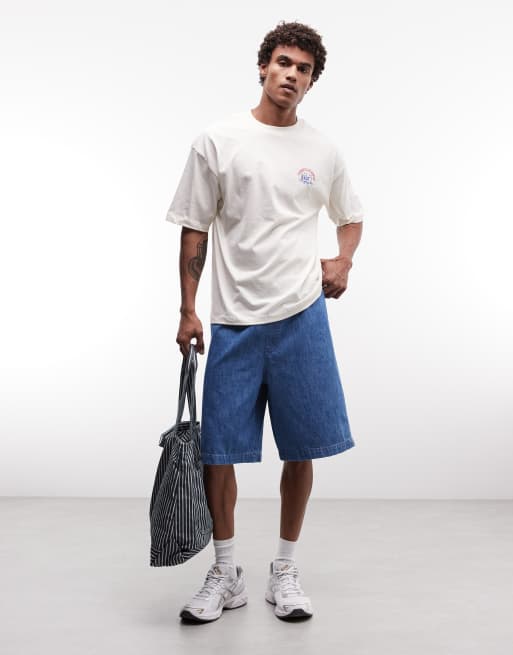 ASOS DESIGN – Gräddvit t-shirt i oversize med puffigt kattryck, 2 av 5